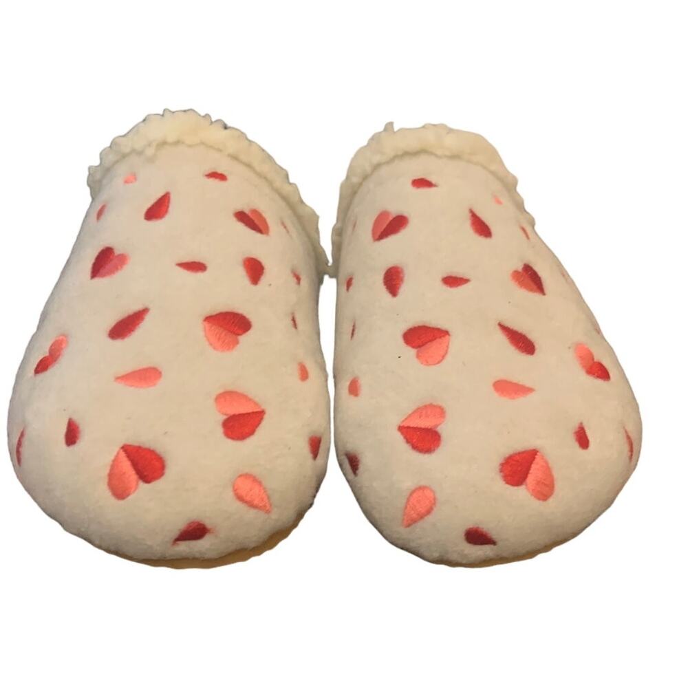 Lands' End Tossed Hearts Embroidered Cork Bottom Mules Slides Slipper Shoes sz 7 - Picture 3 of 7